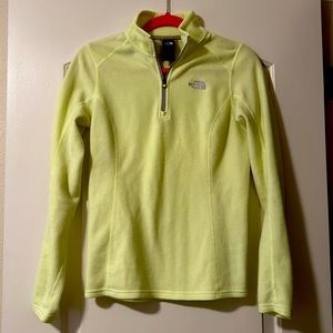 The North Face Quarter Zip Fleece. Lime green/yellow. Small.
